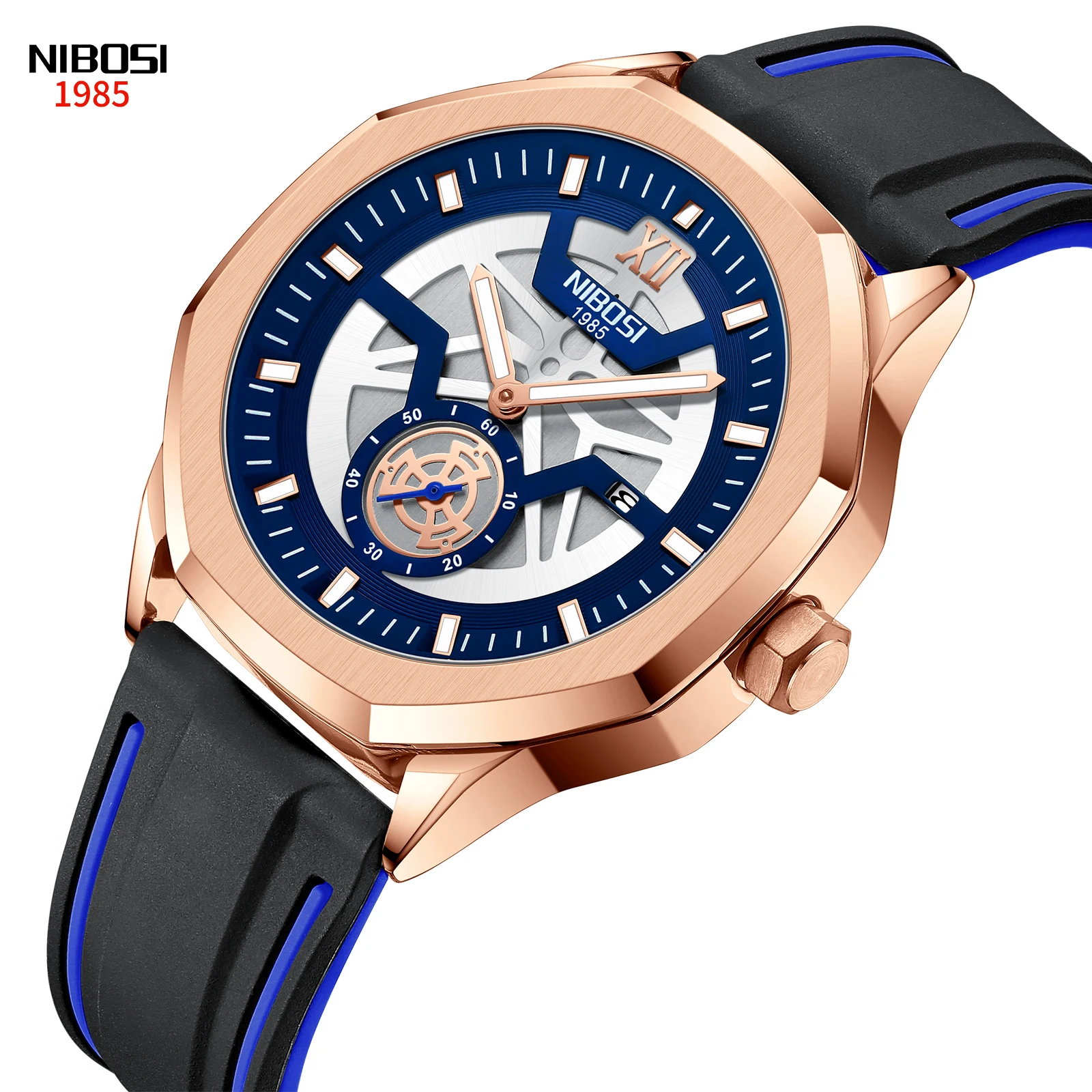 New Relogio NIBOSI Casual Sport Watch for Men Top Brand Luxury Military Leather Watch Man Clock Fashion Chronograph Wristwatch 