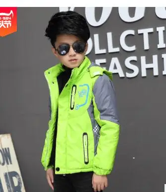 JENYA Boys Casual Jackets Hooded Zipper Letter Print Style Autumn Winter Children Outwear Kids Overcoat For Boys Pizex - Цвет: green