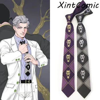 

Anime JoJo Bizarre Adventure KILLER QUEEN Kira Yoshikage Skull Neck Tie Cosplay Costumes