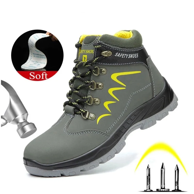 Safety Work Boots For Men Waterproof Security Ankle Shoes Anti-smashing Steel Toe Cap Winter Boots Men Construction Work