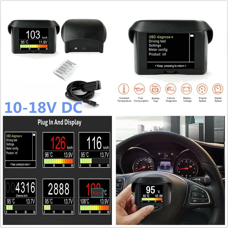 Автомобильный проекционный дисплей OBD OBD2 умный цифровой бортовой компьютер с
