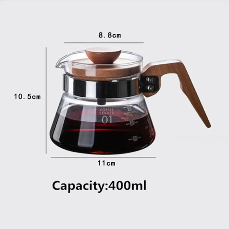 400 мл/600 мл термостойкий стеклянный кофейник кофейные чашки счетная Кофеварка бариста Перколятор - Цвет: 400ml Coffee pot