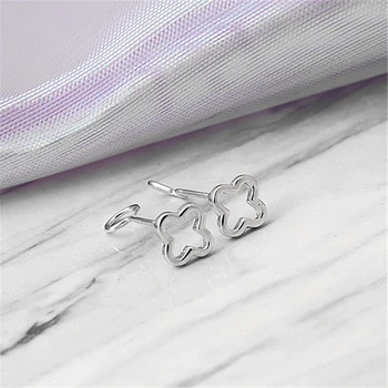 

S925 Sterling Silver Stud Earrings Classic Boutique Fashion Swivel Leaf Wild Girl Earrings
