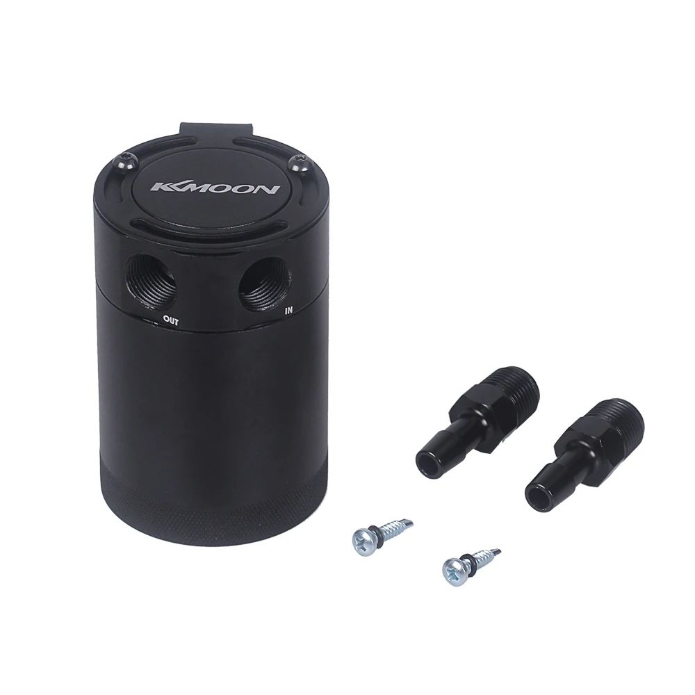 

KKmoon Baffled Aluminum 2-Port Oil Catch Can Tank Air Oil Separator