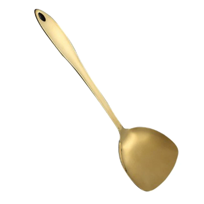 Spatula 1 шт. инструменты для приготовления пищи из нержавеющей стали ложка лопатка Черпак кухонная посуда кухонные инструменты антипригарные кухонные принадлежности Инструменты для выпечки золото - Цвет: Spatula