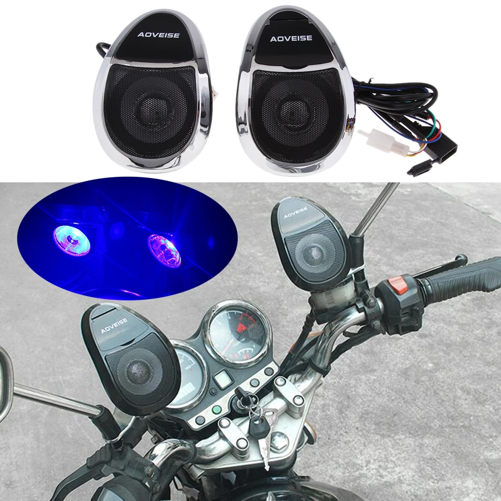 Bluetooth Motorcycle Rear View Mirror Mount Audio Stereo Music Speakers System MP3 FM Radio USB TF