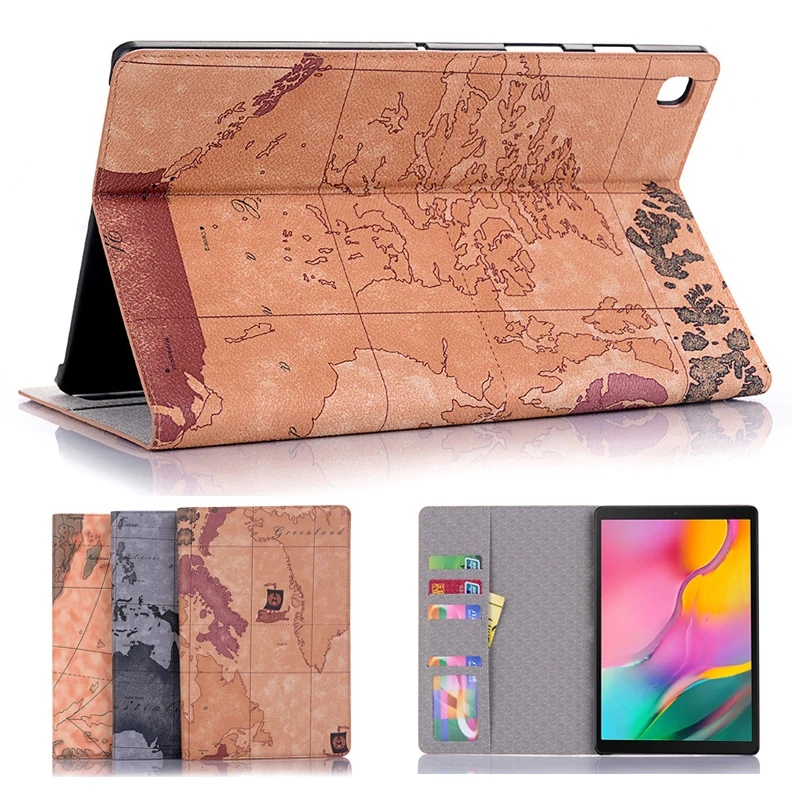 

Retro Map case for Samsung galaxy tab S5E T720 T725 2019 tablet case for galaxy tab 10.5 flip cover with card slot stable stand