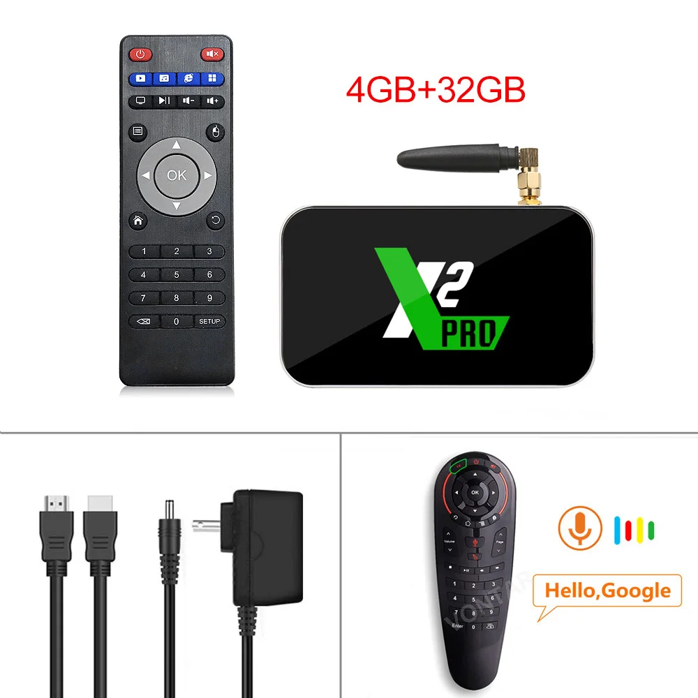 X2 Pro G30 UGOOS X2 Pro Android 9,0 Смарт ТВ приставка 4 Гб ОЗУ DDR4 32 Гб Amlogic S905X2 X2 куб 2 Гб 16 Гб ТВ приставка 2,4G/5G WiFi 1000M 4K AM6 - Цвет: X2 Pro G30