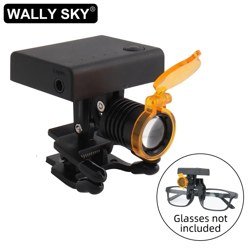 

LED Headlamp 5W/3W for Dental Loupes Adjustable Brightness Headlamp with Eyeglass Clip with Filter and Rechargeable Battery