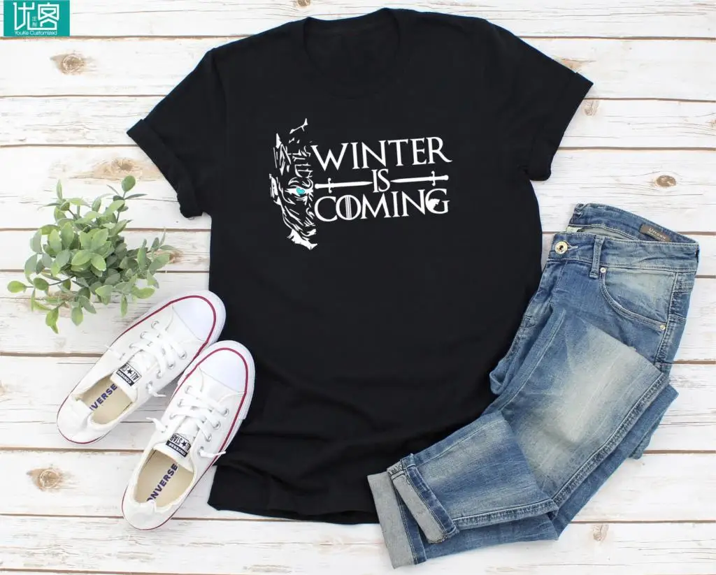 Футболка с надписью Winter is Coming Сезон Зима рубашки для ТВ-шоу одежда в стиле Игры