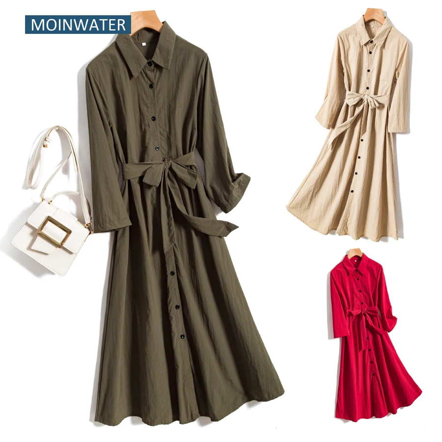 Платье женское весеннее с длинным рукавом и отложным воротником MWD2010|Платья| |