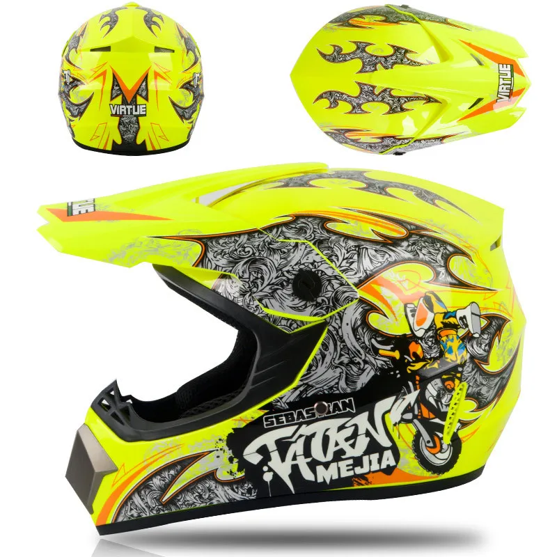 3 Подарки гоночный внедорожный мотоциклетный шлем DOT Casco Moto Мотокросс Dirt Bike полный шлем для лица мото Винтаж Casco мотокросс