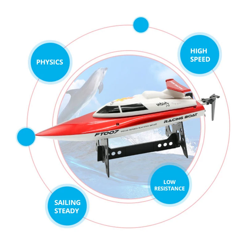 Feilun радиоуправляемая лодка с водяным охлаждением, беспроводная скоростная лодка 2,4G 4CH 20 км/ч, высокоскоростная гоночная лодка с дистанционным управлением, детские игрушки для подарков