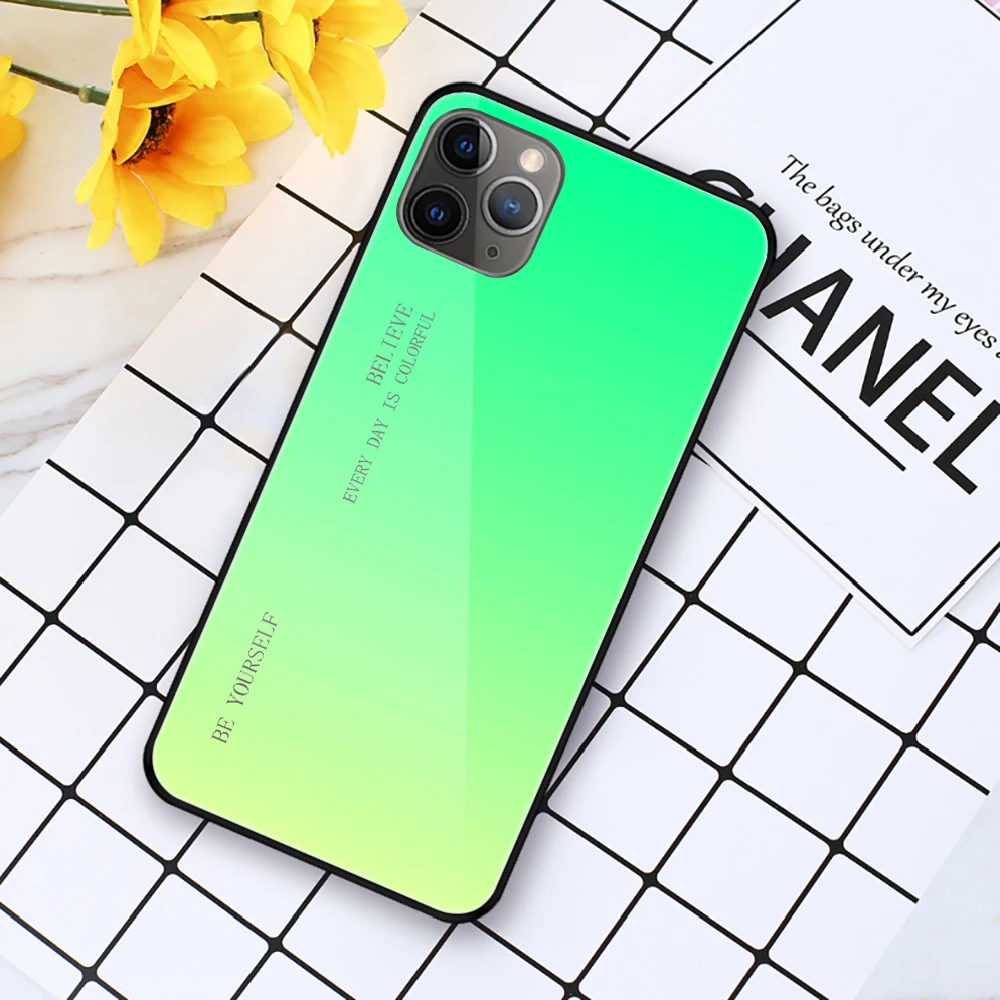 Градиентный стеклянный чехол для телефона для iPhone 11 Pro Max X XSMax XR 6 7 8Plus 5 6s DIY для sumsung galaxy Note 8 9 10 Plus S8 9 S10E чехол