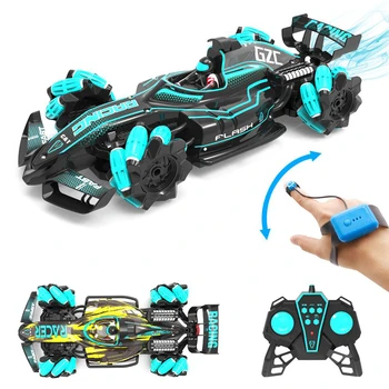 4WD RC Car Toy F1 Stunt Drift Racing Car Kit 2.4G Gesture Remote Control Cars Spray Light Music Toys for Adults Children Kids 3