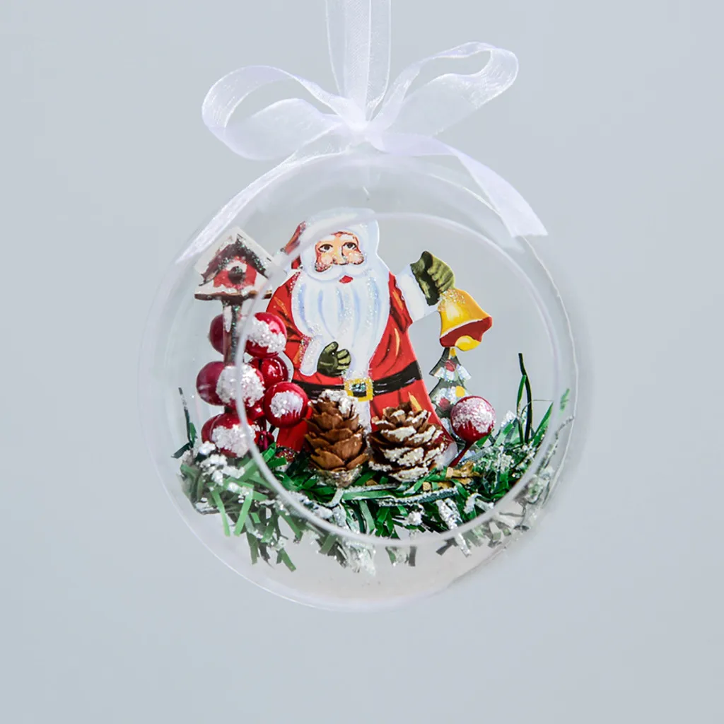 Рождественская прозрачная подвесная шар для рождественской елки безделушка Рождественский подвесной шар Рождественский Декор для дома Рождественская елка орнамент A1030