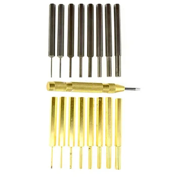 

18pcs Carbon Steel Brass Punch Set Automatic Pin Self Centering Storage Pouch Marker Hole Cutter Chisel