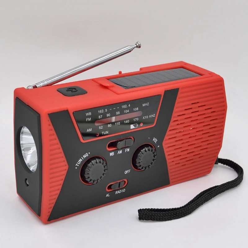 Мини Солнечный радио Солнечный Аварийный фонарик портативный Mp3 музыкальный плеер красный Abs