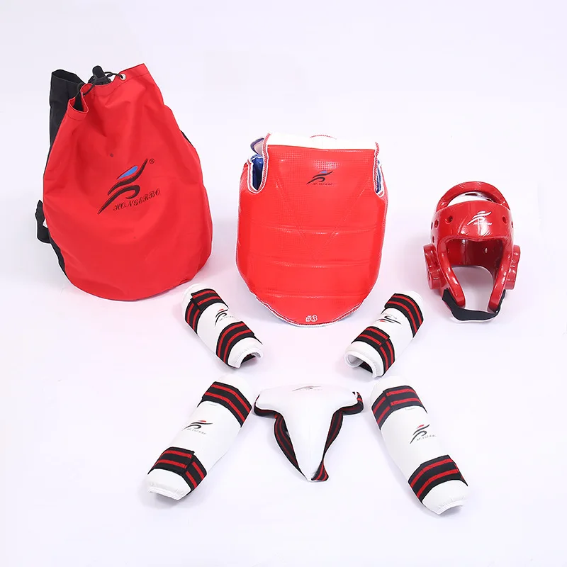 Taekwondo Protector Sets Head Chest Forearm Shank Crotch Protection Sports Helmet Grappling Jockstrap Kids Teenagers Adults | Спорт и