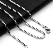 Stainless Steel Box Chain Necklace DIY Jewelry Findings Making Men Women Wholesale Link Chains Accessories 1.5mm 2mm 2.5mm 3mm