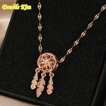 

Charm Necklace Zircon Alloy Dreamcatcher Rose Gold Color Necklace for Woman Fashion Trendy Jewelry Europe Romantic Retro Gift