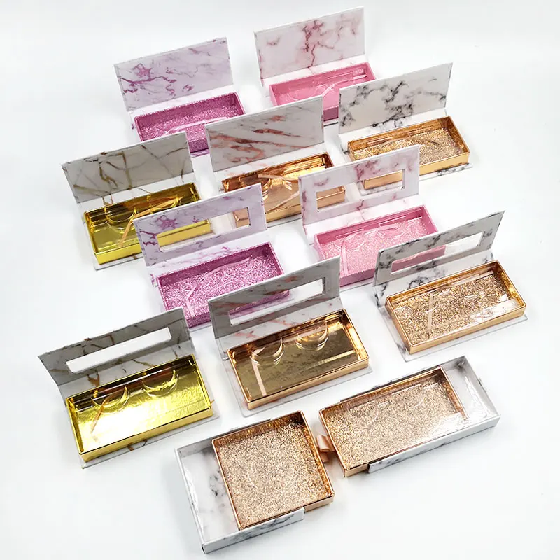 NEW 20pcs sample of false eyelash packaging box 10mm-25mm mink lash boxes rectangle magnetic cosmetic case empty storage | Красота и