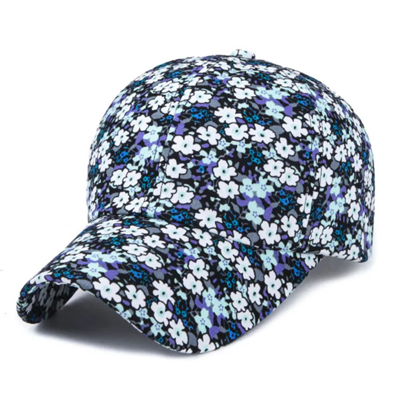 Baseball Cap and Sun Hat Sunscreen Rose Floral Print Cap for Women Casual Sport