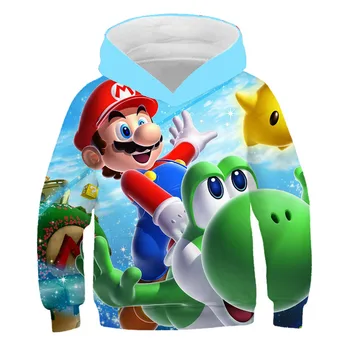 

2020 New Cartoon Super mario and luigi Children Hoodies Sweatshirt Kids Pullover Boys Girls Autumn/winter 3D Printed Clothes