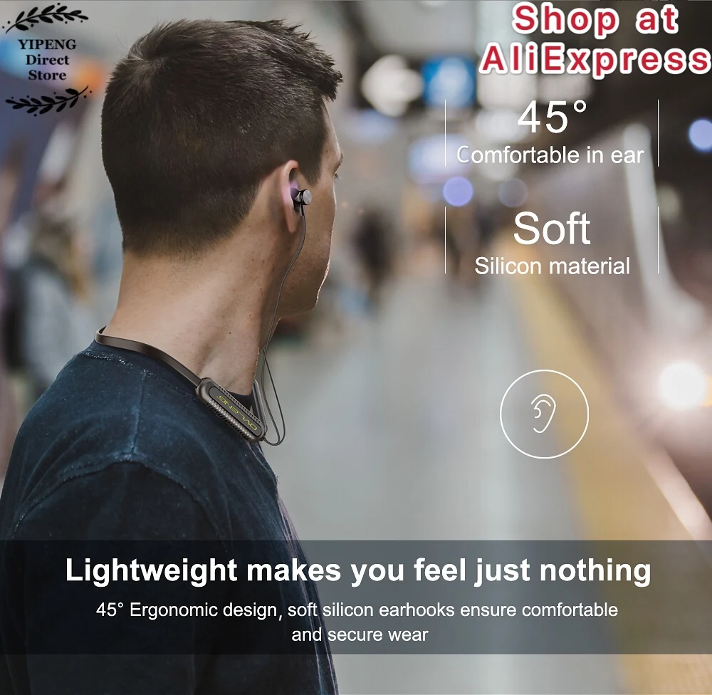 OVLENG S19 Wireless Bluetooth Earphones Sport Neckband Earbuds with Microphone as MP3 Player Walkman Handsfree for Smart Devices