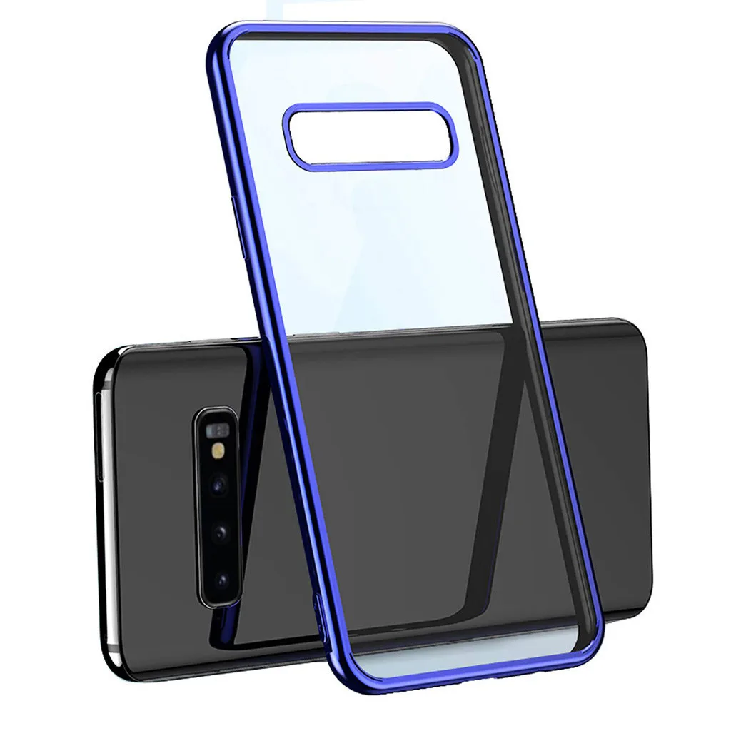 For Samsung S10 Plus Shockproof Bumper Transparent Silicone Phone case Portable Half Wrapped Phone Cases Anti-scratch Phone Case