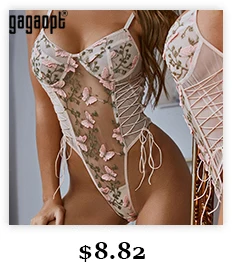 short sleeve bodysuit Gagaopt Lace Bodysuit Women Rhinestone Perspective Sexy Bodysuit Black/Khaki Mesh Bodysuit Jumpsuit Overalls Sleepwear plus size bodysuit