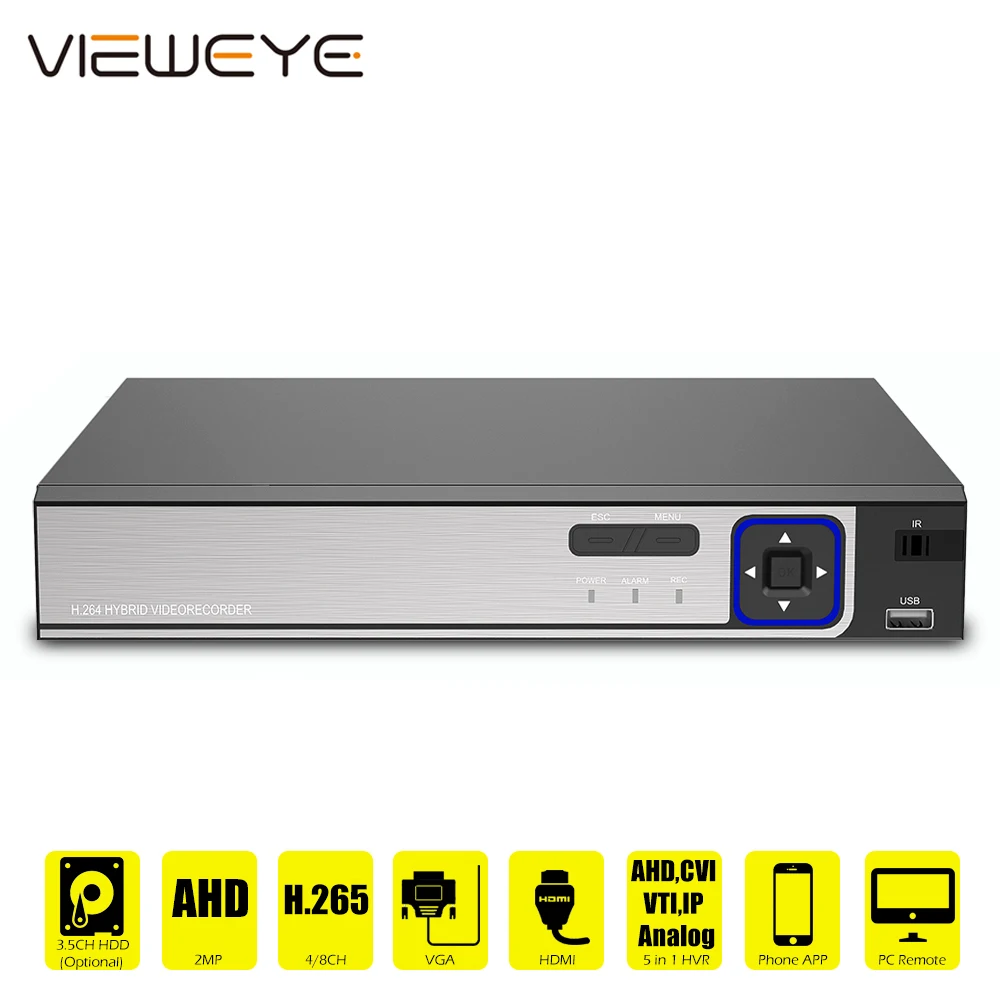 6 в 1 H.265 5MP N AHD DVR NVR CCTV 8Ch H 1080P 4MP гибридный видеорегистратор камера Onvif XVI Coxial P2P