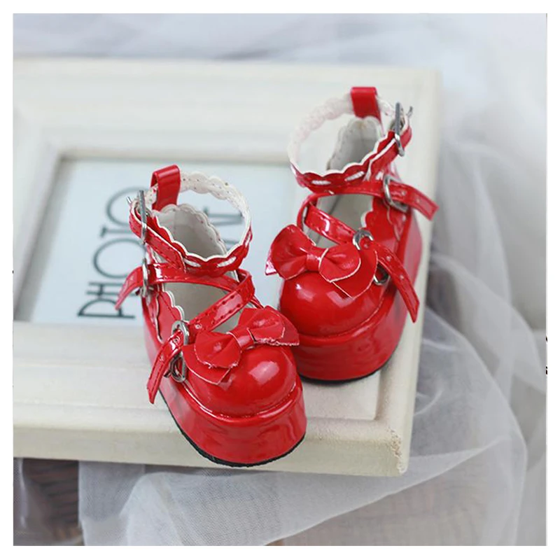 BJD shoes 1/4 1/3 doll high platform shoeswith bowknot for accessories leather | Игрушки и хобби