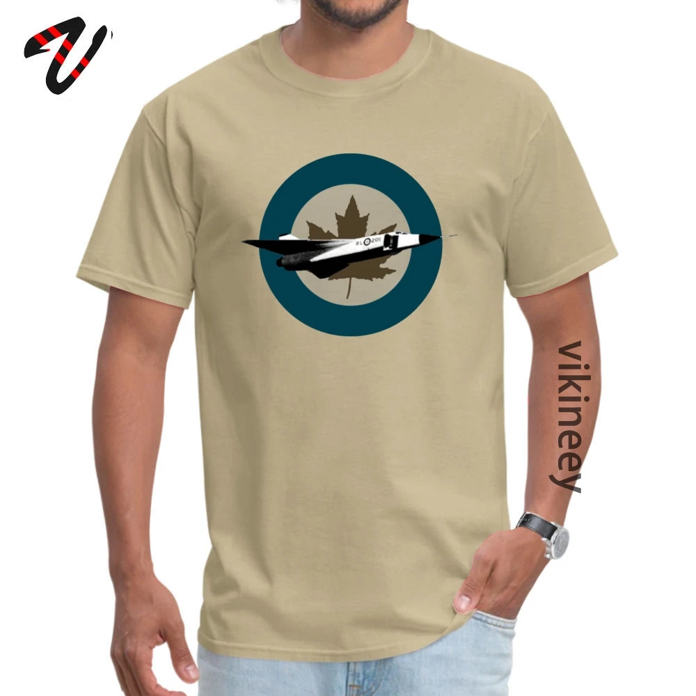 Avro Arrow O Neck T-shirts Summer Fall _white Tops Shirts Short Sleeve Family 100% Cotton Party Tshirts Custom Men Avro Arrow 8218 beige
