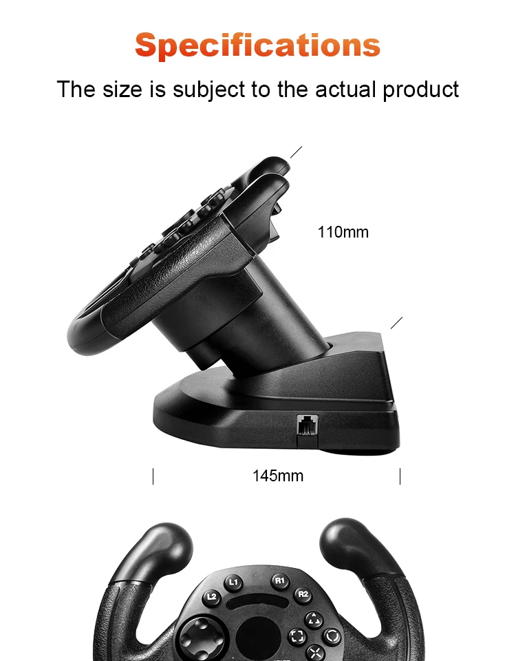 Данные лягушка гоночный игровой коврик 180 градусов рулевое колесо вибрации Джойстики для PS3 игры пульт дистанционного управления колеса привод для ПК