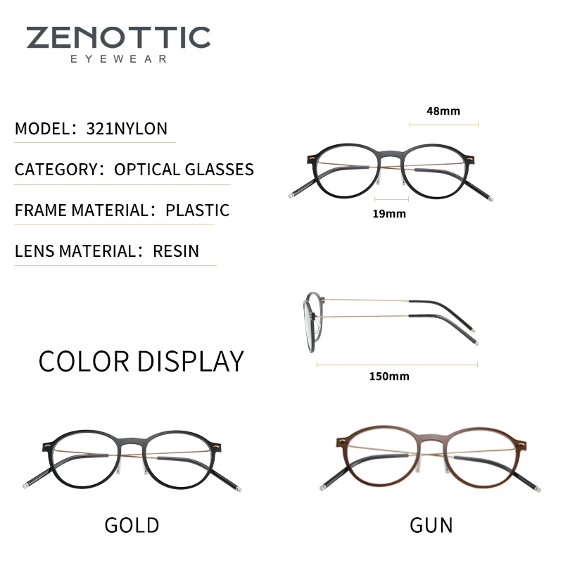 ZENOTTIC 2020 Мужская круглая титановая оправа брендовые ретро оптические очки