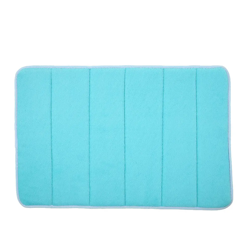 Light Blue SOLEDI 40x60 см коврики коралловый флис полосатый дизайн для ванной коврик для ванной нескользящий практичный коврик для ванной комнаты - Цвет: Light Blue