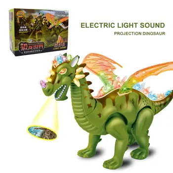 

Electric Dinosaur Toy Battery-powered Cute Simulation Animal Model Children Toy with Projection Light