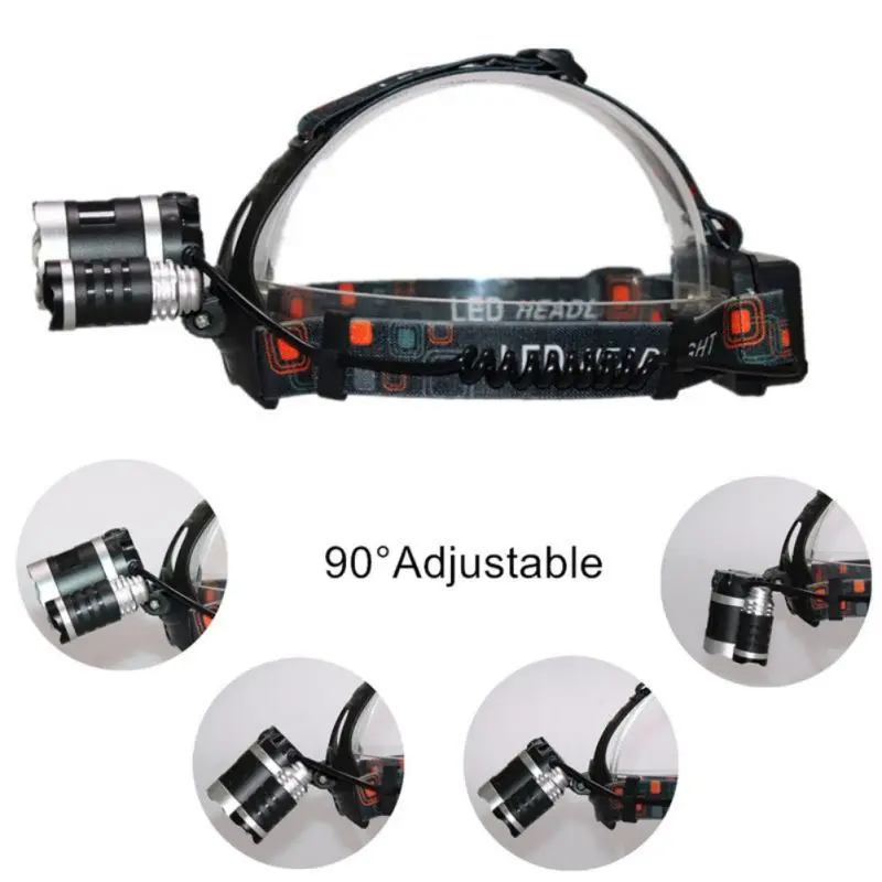 

Rechargeable LED Headlamp Head Flashlight Torch Multifunctional Super Bright USB Head Light Forehead Lamp Head Fishing Headlight