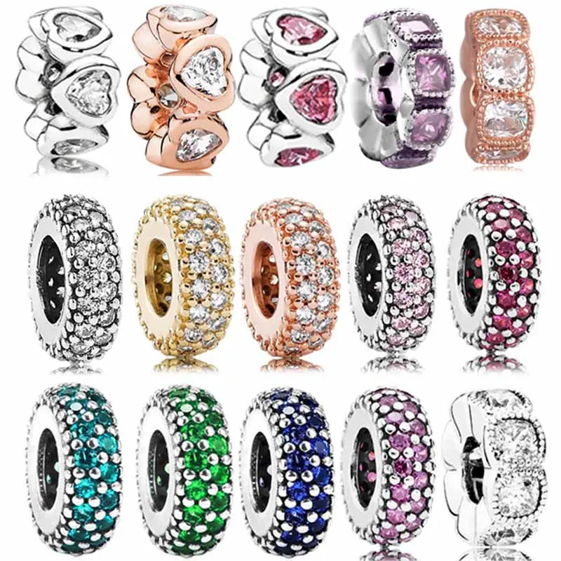 

DIY Charms Rose Inspiration Love Heart Alluring Cushion Spacer 925 Sterling Silver Bead Fit Fashion Bracelet Bangle Jewelry