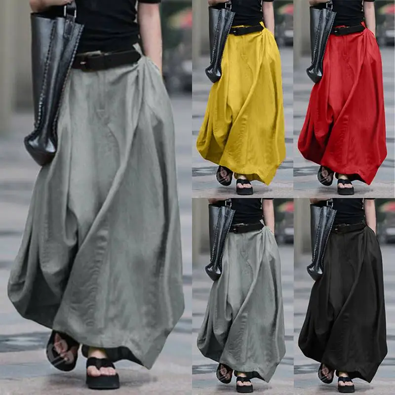 high waisted long skirt