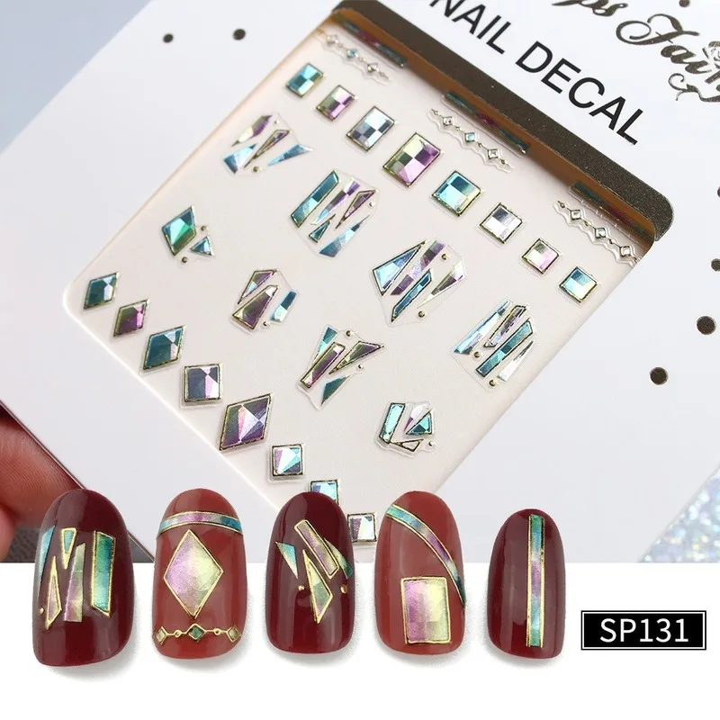 Goud 3D Nail Sticker Curve Streep Lijnen Nagels Stickers Gradiënt Lijm
