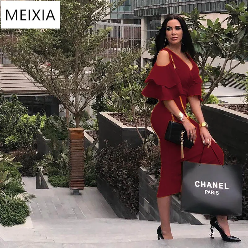 2019 Women Long Dress Autumn Maxi Dress Solid Women Bodycon Night Club Party Pencil Dresses Woman Vestidos