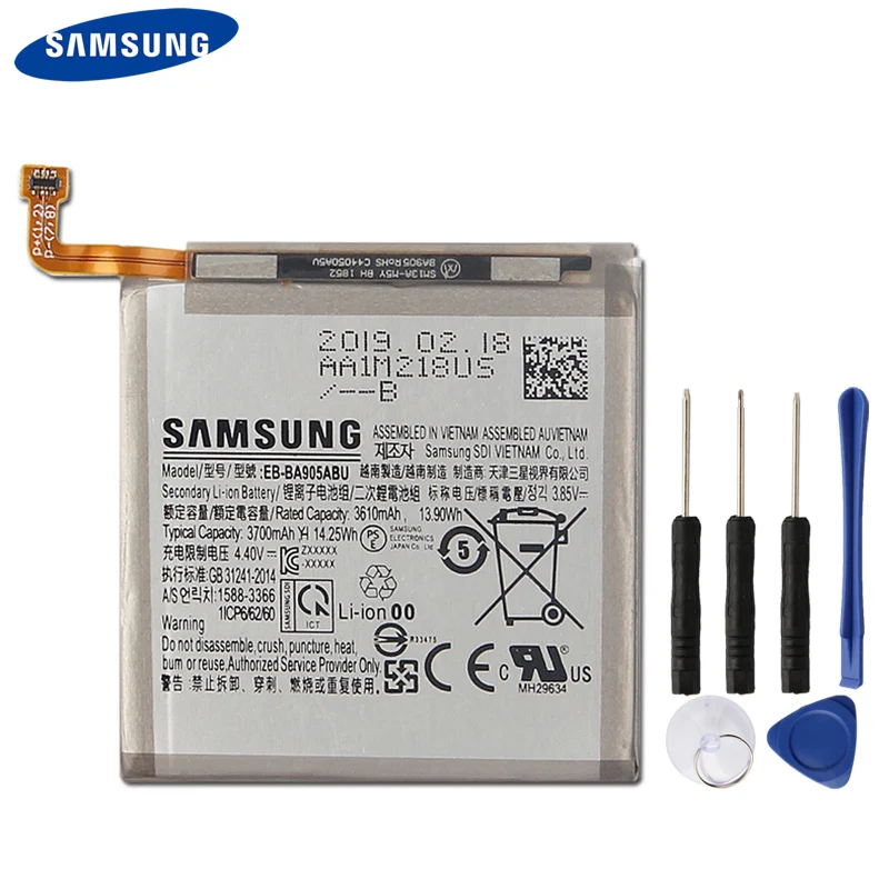 Аккумулятор samsung EB-BA905ABU для samsung Galaxy A90 A80, настоящий аккумулятор 3700 мАч