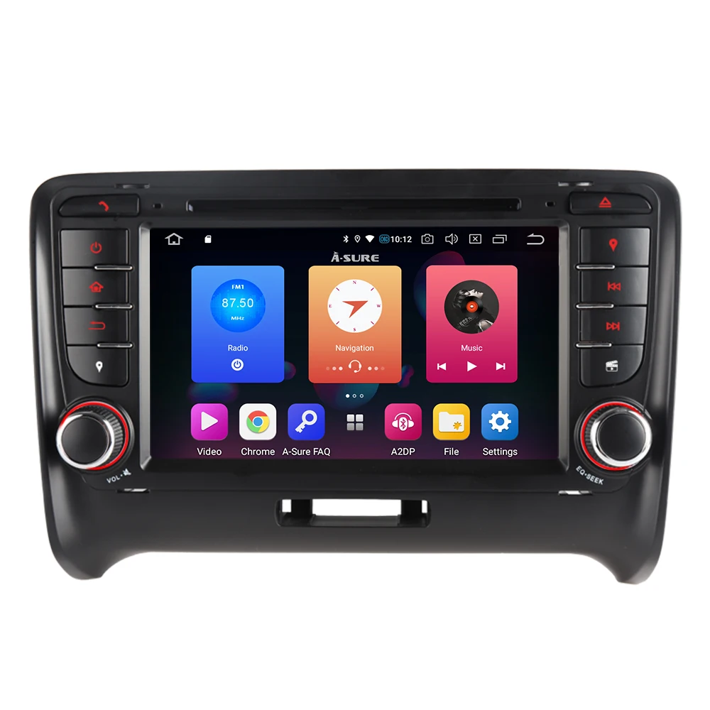 Excellent A-Sure 7 Inch 2 Din 4 Core 32G Android 9.0 Auto Radio Car Stereo DVD Player GPS Sat Nav Navigation For Audi TT MK2 DAB+ 4G+ WIFI 2
