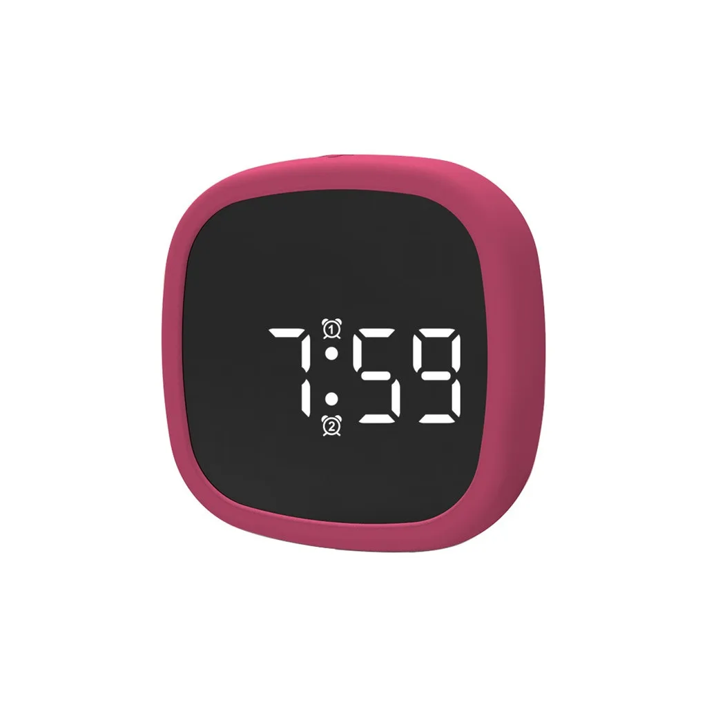 Светодиодный Будильник, цифровой Настольный гаджет с голосовой активировкой, цифровой будильник, термометр, ночной светящийся светодиодный, электронные настольные часы - Цвет: pink