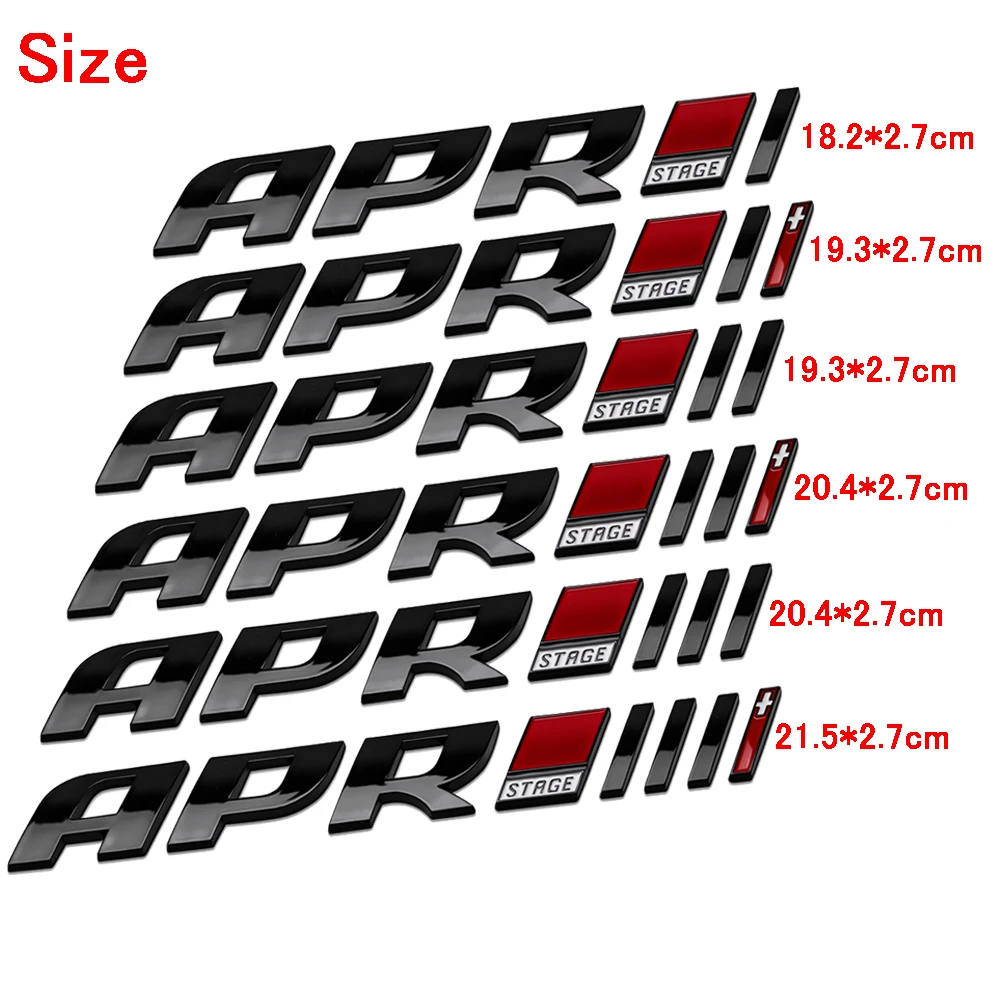 3D ABS APR Stage III 엠블럼 자동차 바디 트렁크 장식 스티커, 폭스 바겐 T5 Cc 시로코 티구안 Mk2 폴로 6R 제타 Mk6 Gti 골프