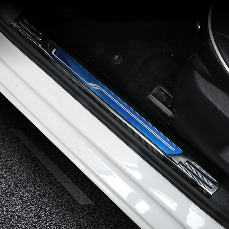 Lsrtw2017 Car Door Sill Threshold Strip Trims for Skoda Octavia a7 Interior Accessories Metal