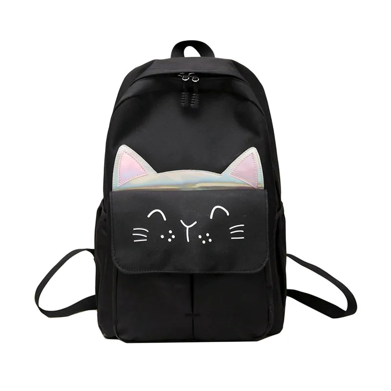 

Teenager Girls School Bags Women Backpack School Cute Cat Creative Colorful Cartoon Teen Bookbags Large Student Schoolbag 2020