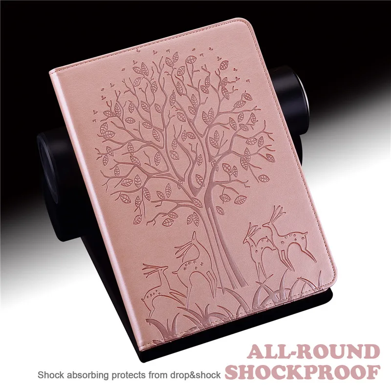 tablette funda pour samsung galaxy tab cas mignon cerf portefeuille smart cover pour coque galaxy tab sm cas